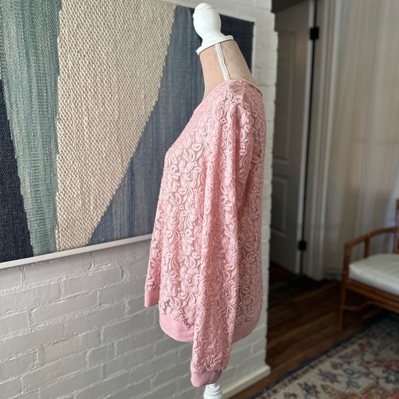 Cato Pink Lacey Floral Pullover Sweater - Picture 6 of 8